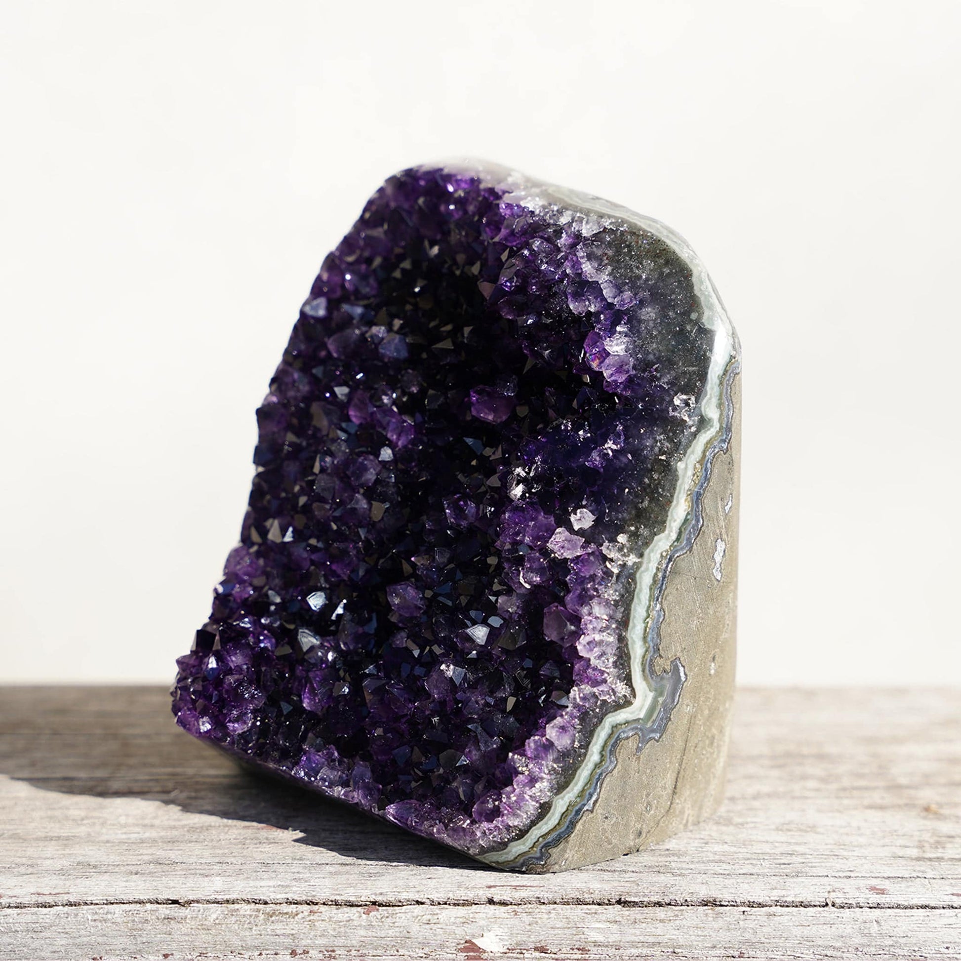Midnight Dark Purple Crystals Geode -  Deepest Earth