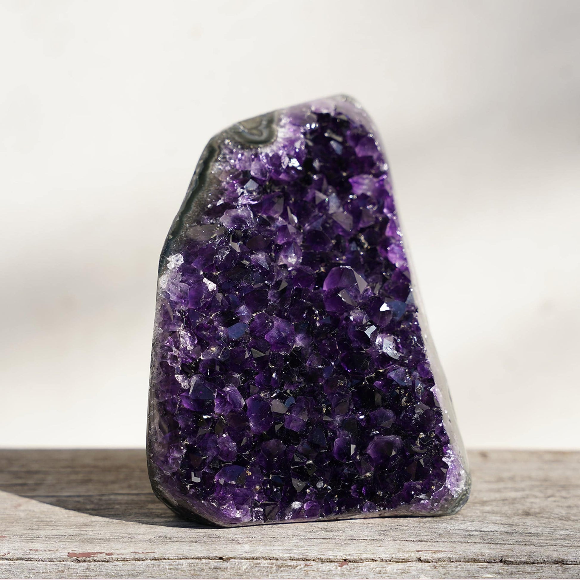 Abyss Amethyst Geode: Quartz, Green, Blue Agate. High Quality - Deepest Earth