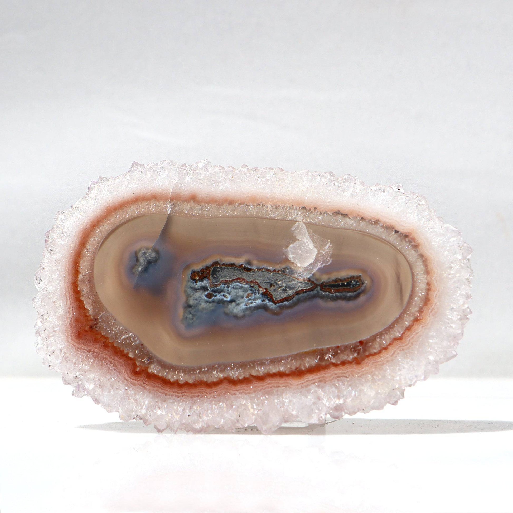 Blue Jasper and Agate Stalactite Slice