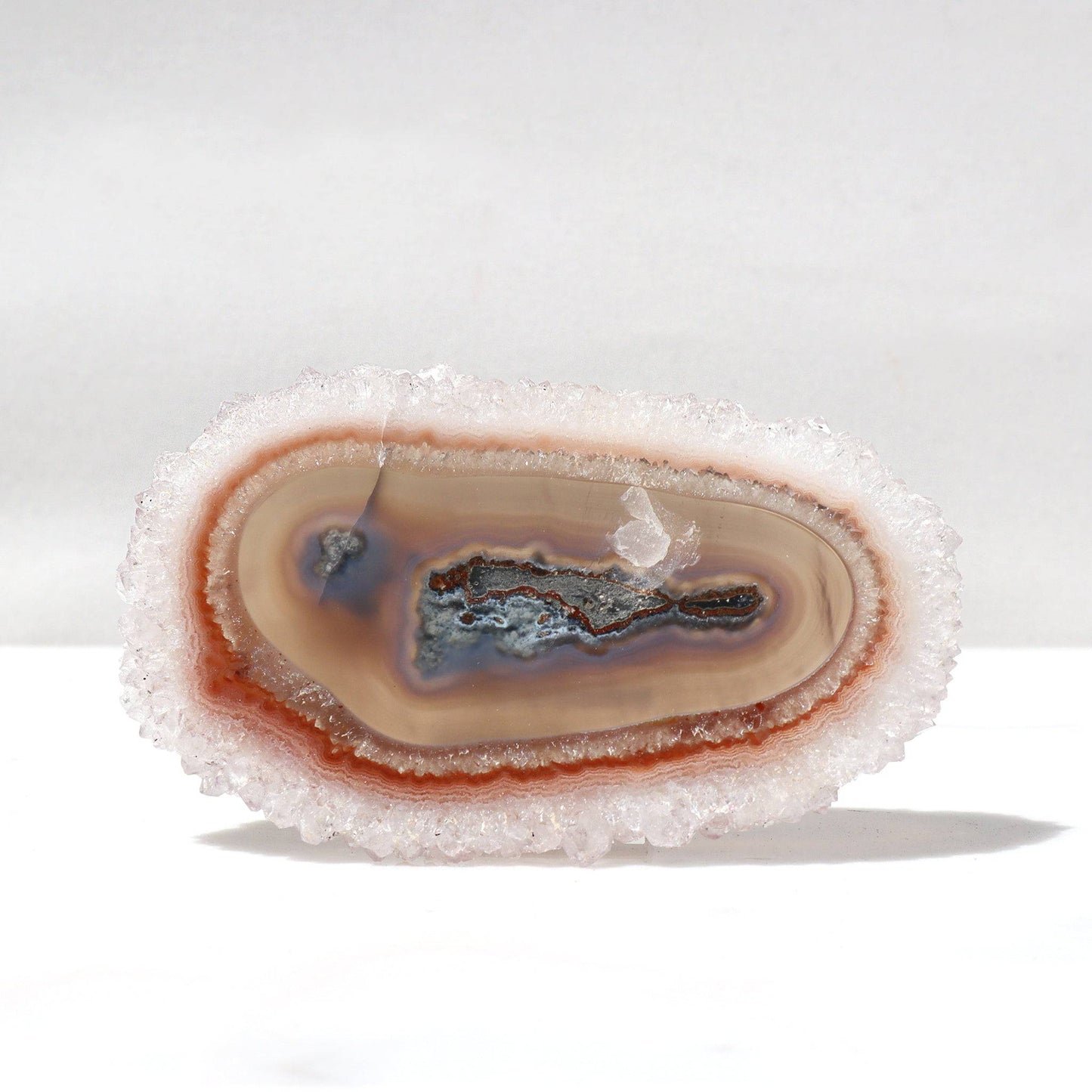 Blue Jasper and Agate Stalactite Slice