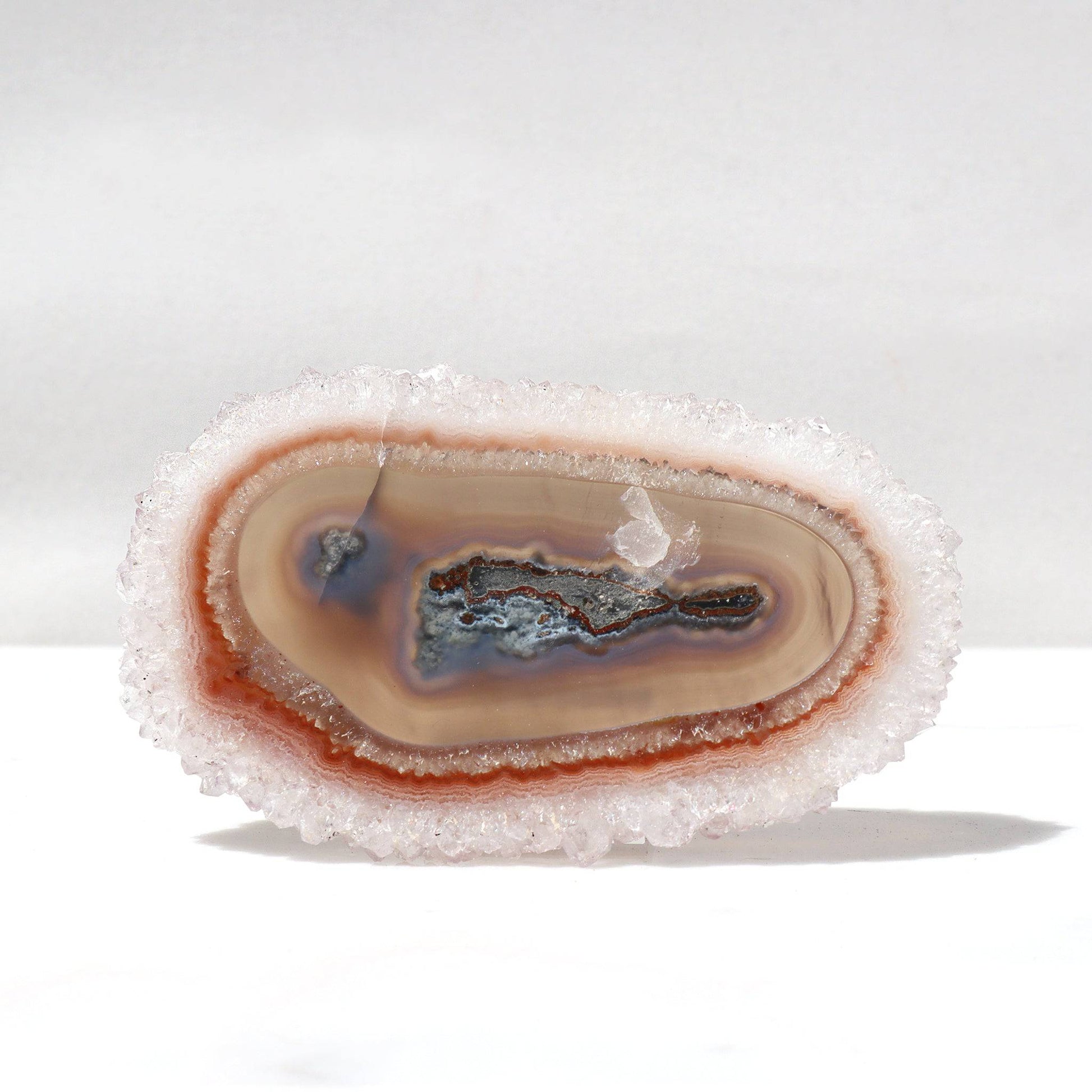 Blue Jasper and Agate Stalactite Slice