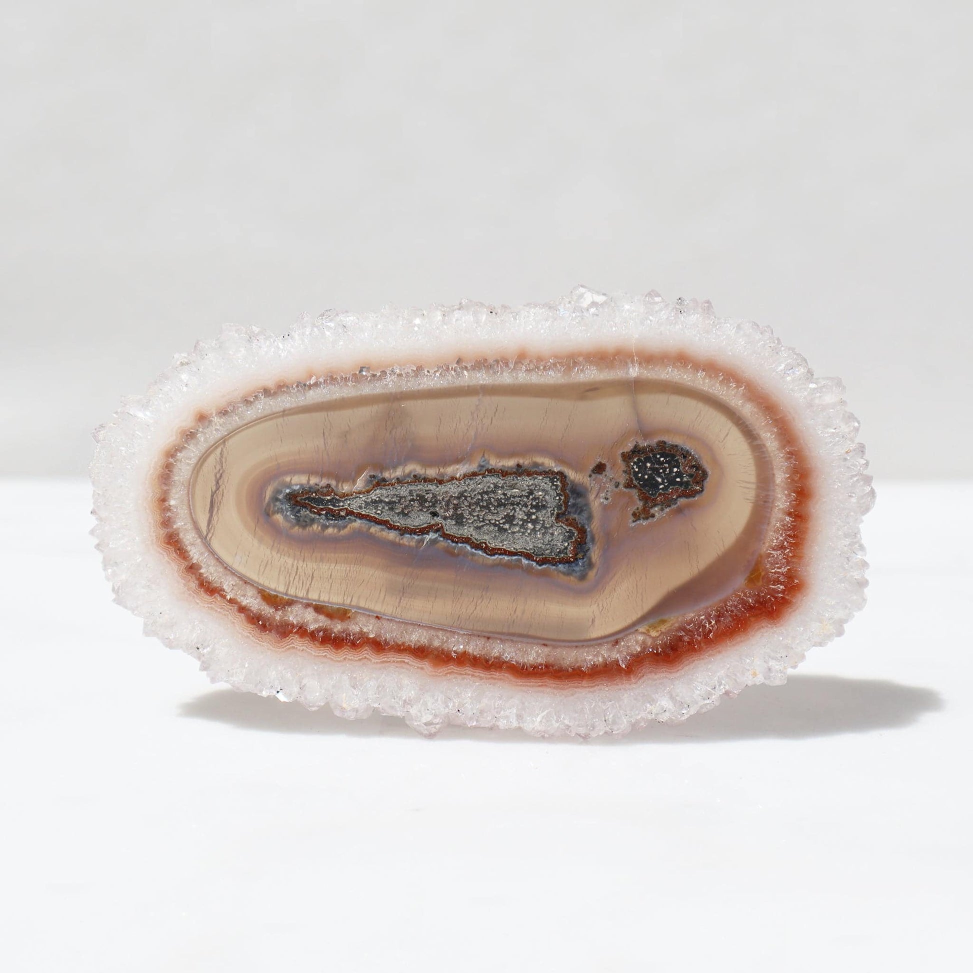 Blue Jasper and Agate Stalactite Slice
