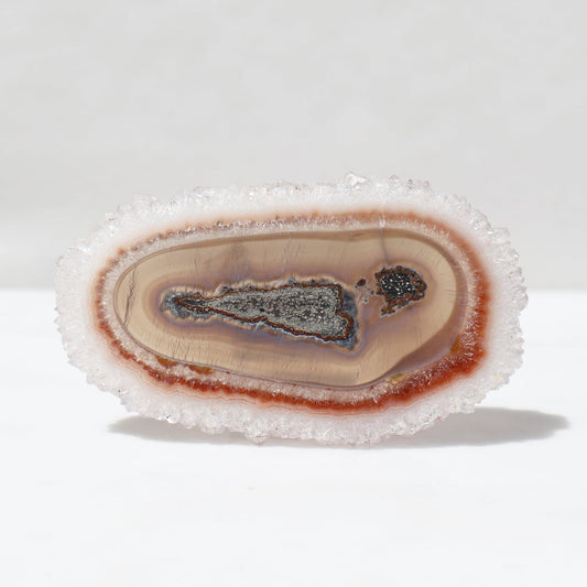 Blue Jasper and Agate Stalactite Slice