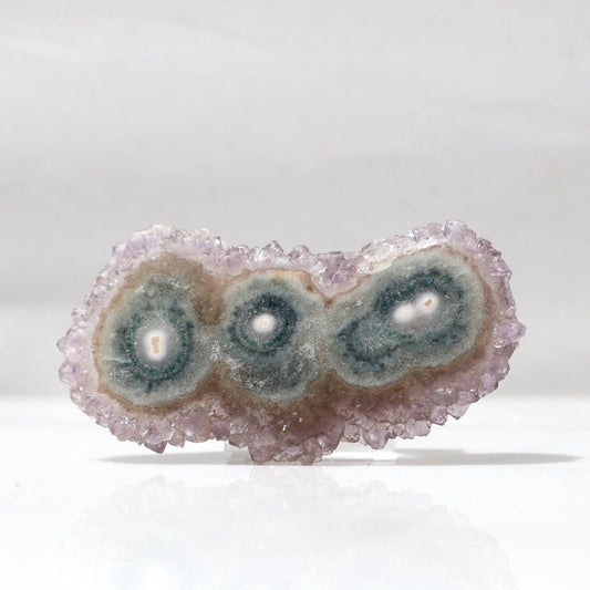 Rare Triple Center Stalactite Slice of Green Agate - Deepest Earth