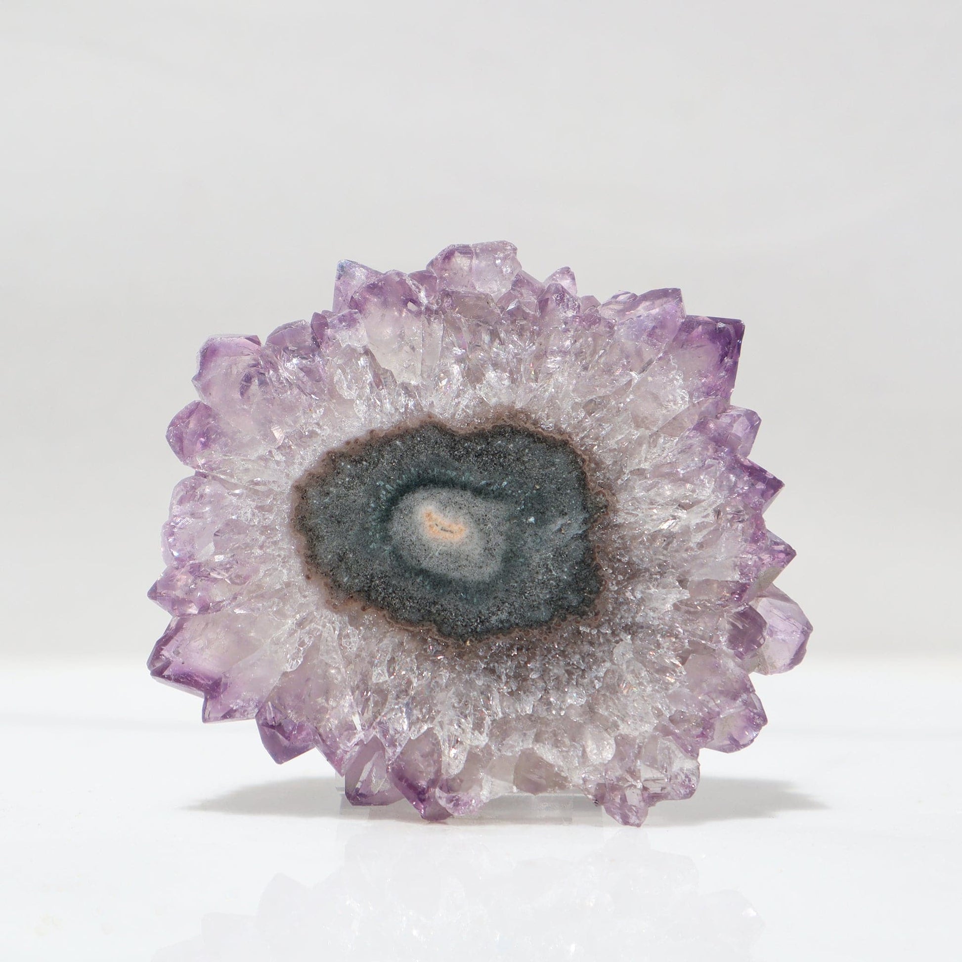 Amethyst Violet Crystal Peaks Stalactite Slice - Deepest Earth