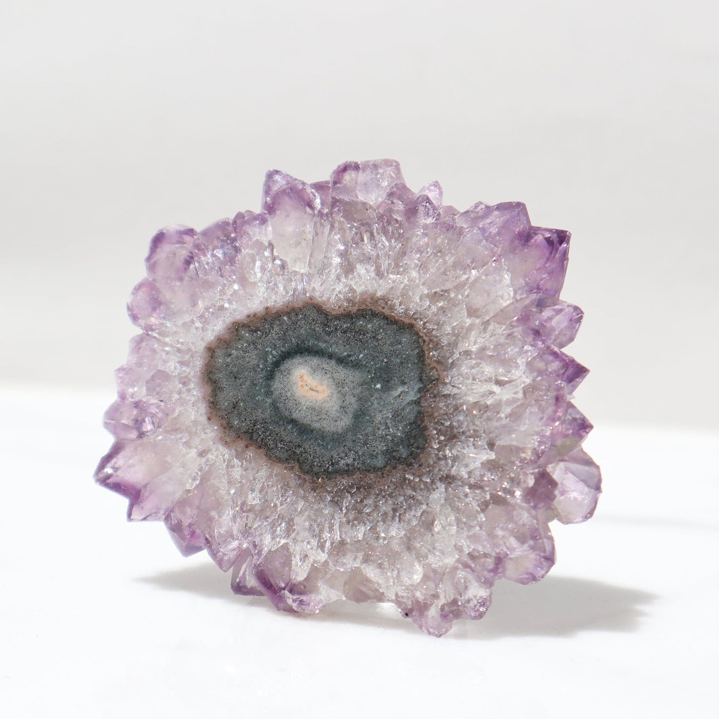 Amethyst Violet Crystal Peaks Stalactite Slice - Deepest Earth
