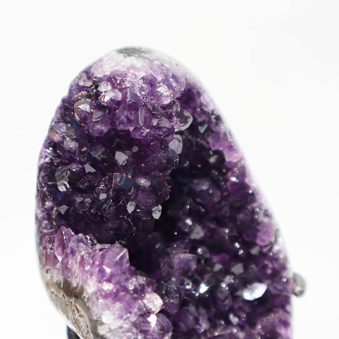 Rustic Lunette in Half Geode Amethyst on Stand for Sale