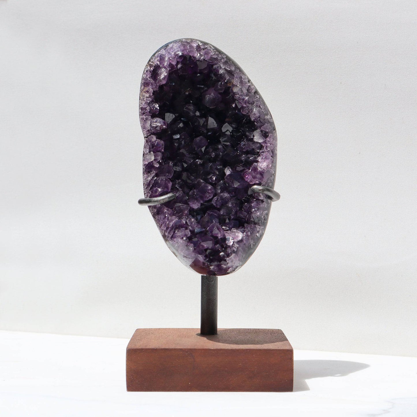Cluster Amethyst on Stand from Uruguay l Deepest Earth