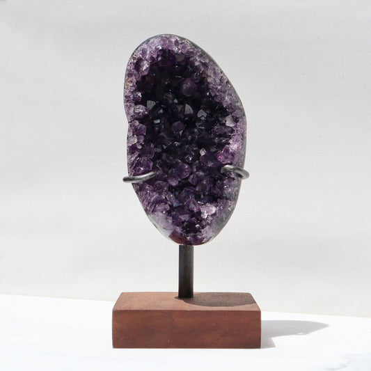 Cluster Amethyst on Stand from Uruguay l Deepest Earth