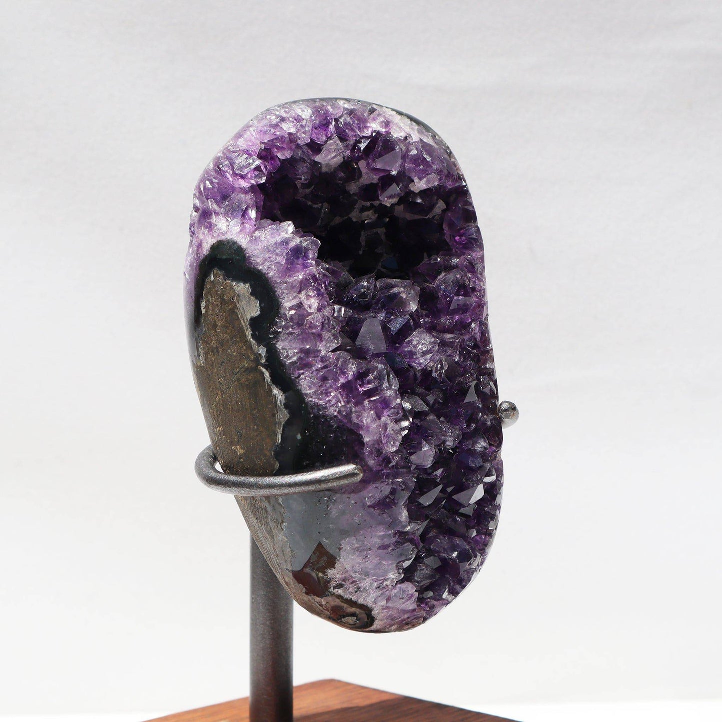 On Stand Rustic Geode, Mineral Home Decor  - Deepest Earth