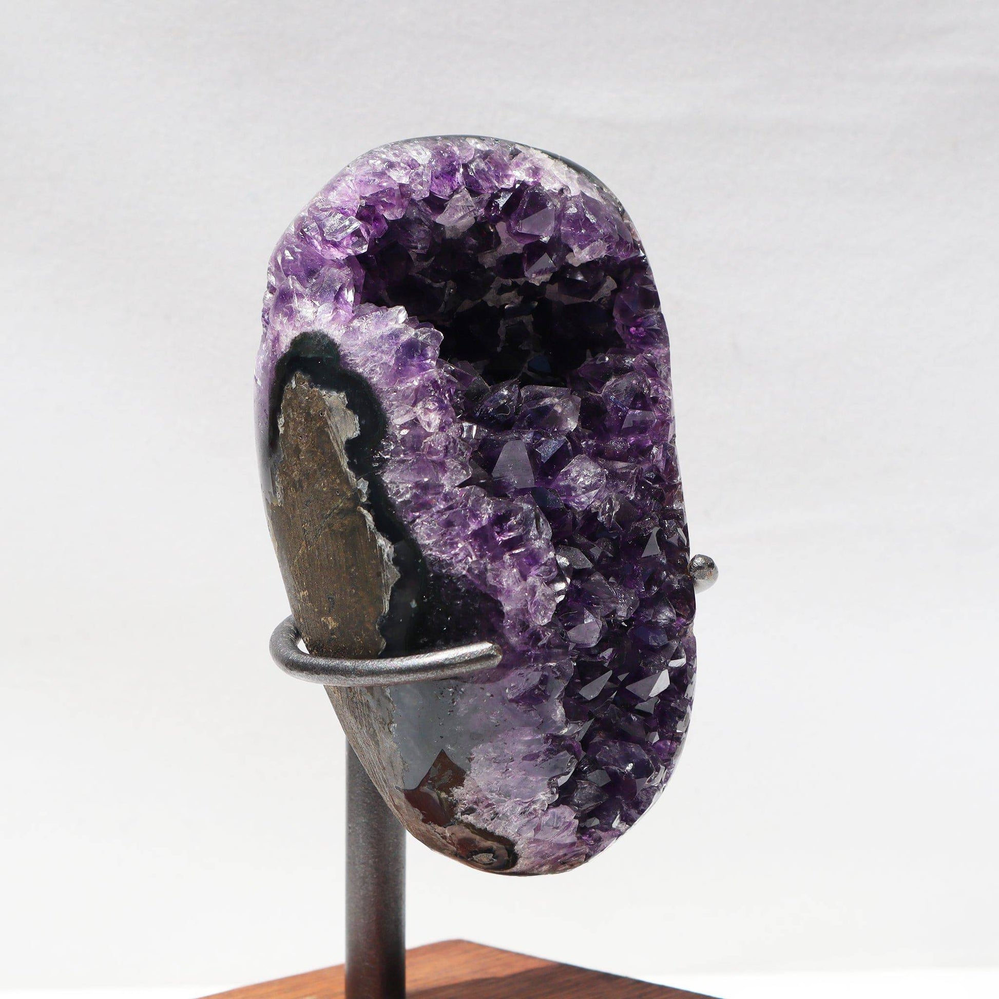 On Stand Rustic Geode, Mineral Home Decor  - Deepest Earth