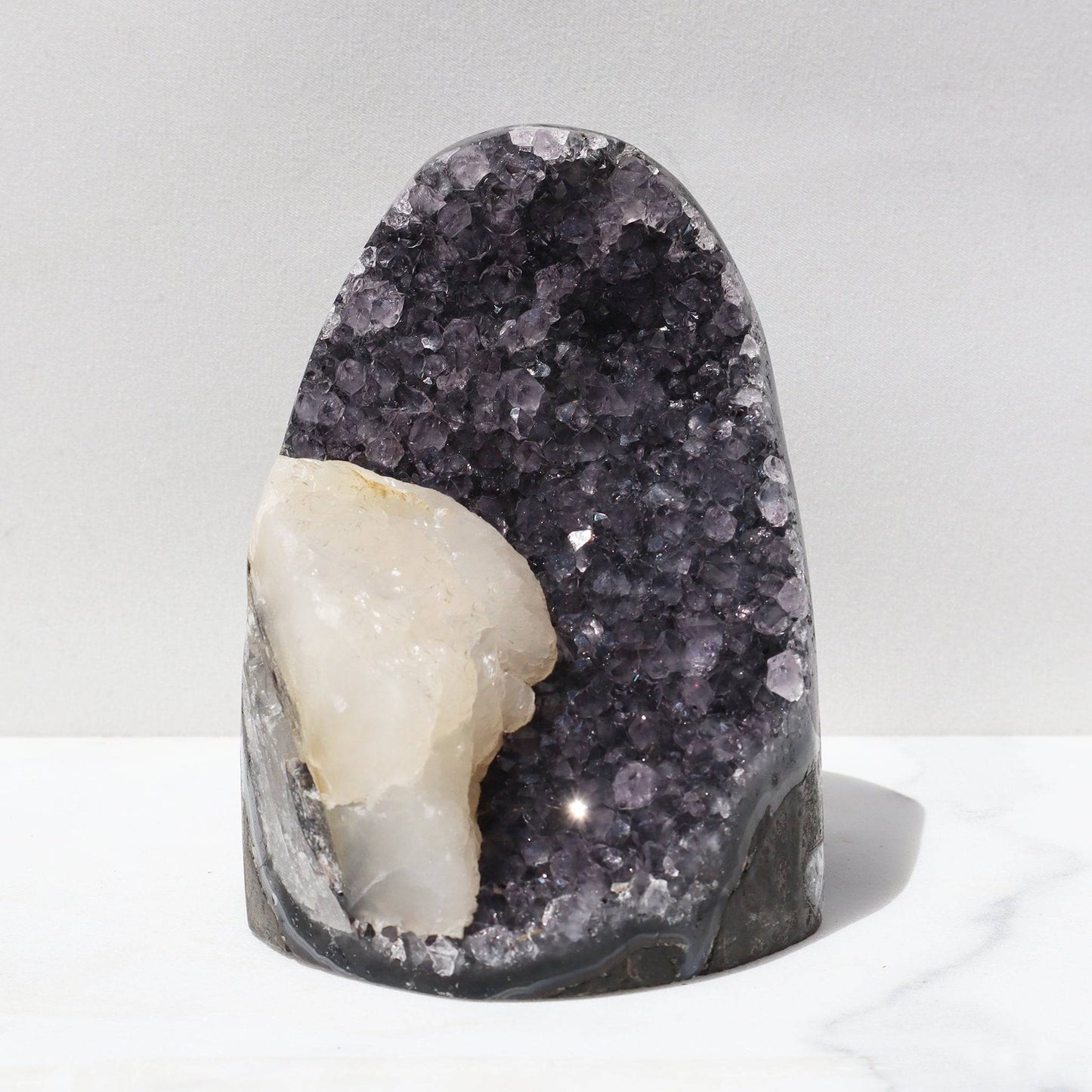 Ash-Violet Shade with Grand Calcite - Deepest Earth