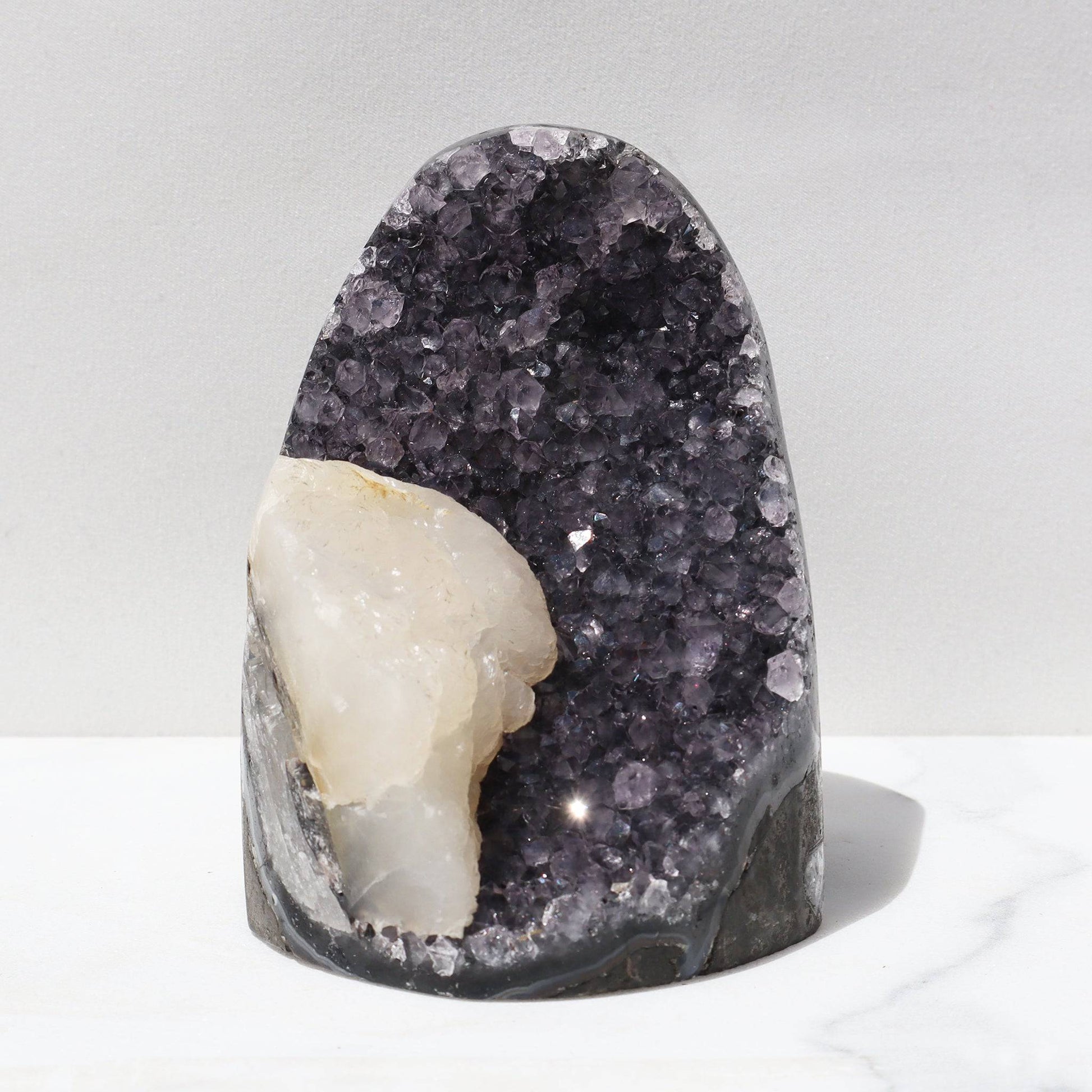 Ash-Violet Shade with Grand Calcite - Deepest Earth