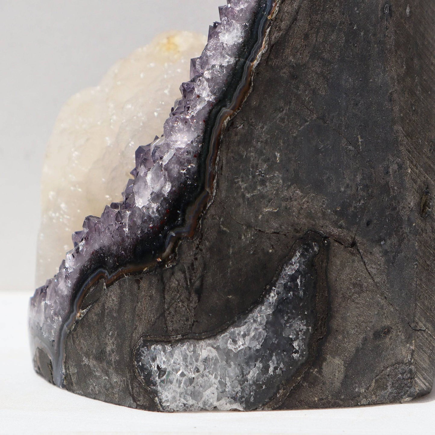 Ash-Violet Shade with Grand Calcite - Deepest Earth
