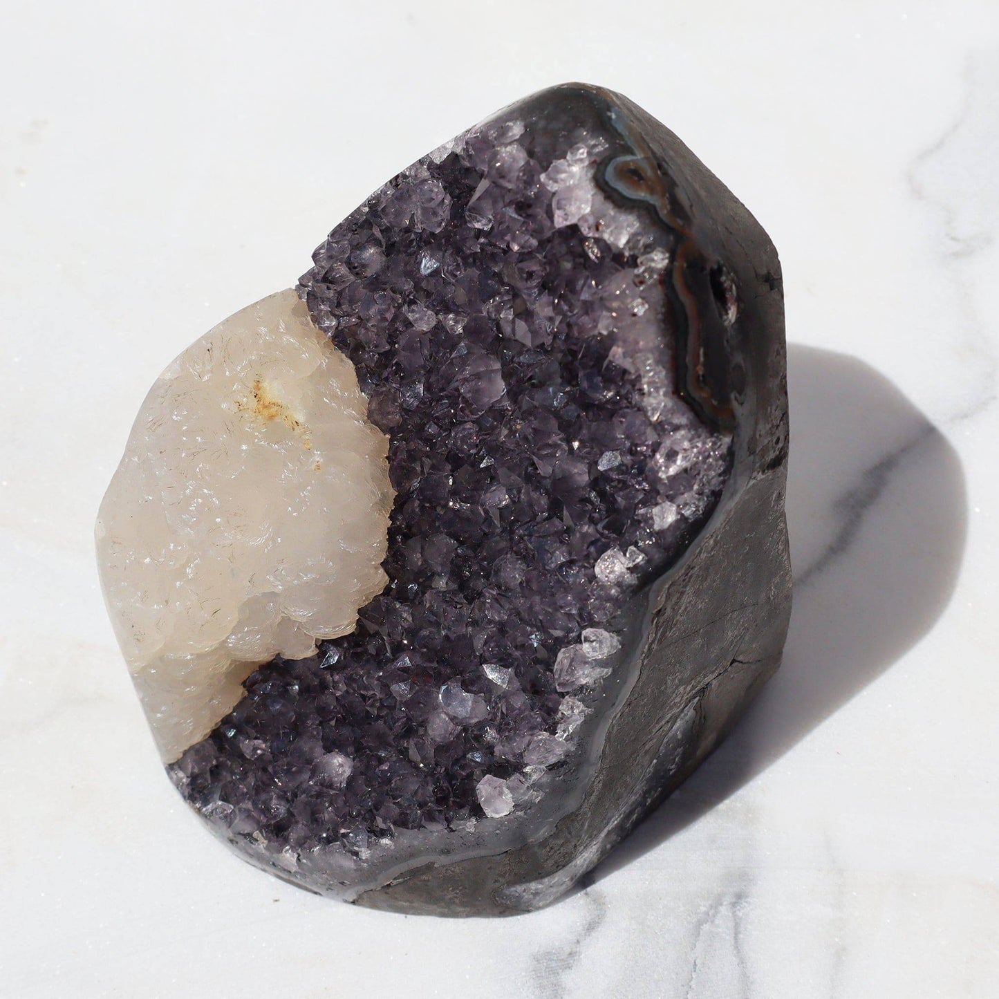 Ash-Violet Shade with Grand Calcite - Deepest Earth