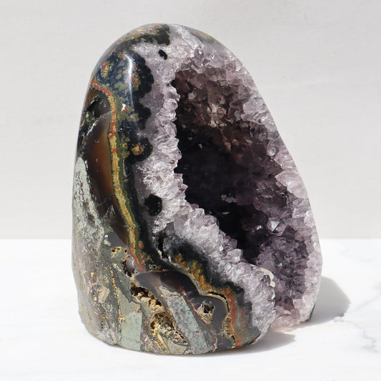 Rare Agate Colors and Mauve Quartz - Deepest Earth