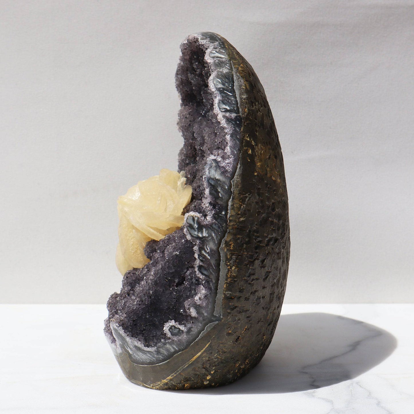 Charcoal Rare Druzy Amethyst - Rosette Flower