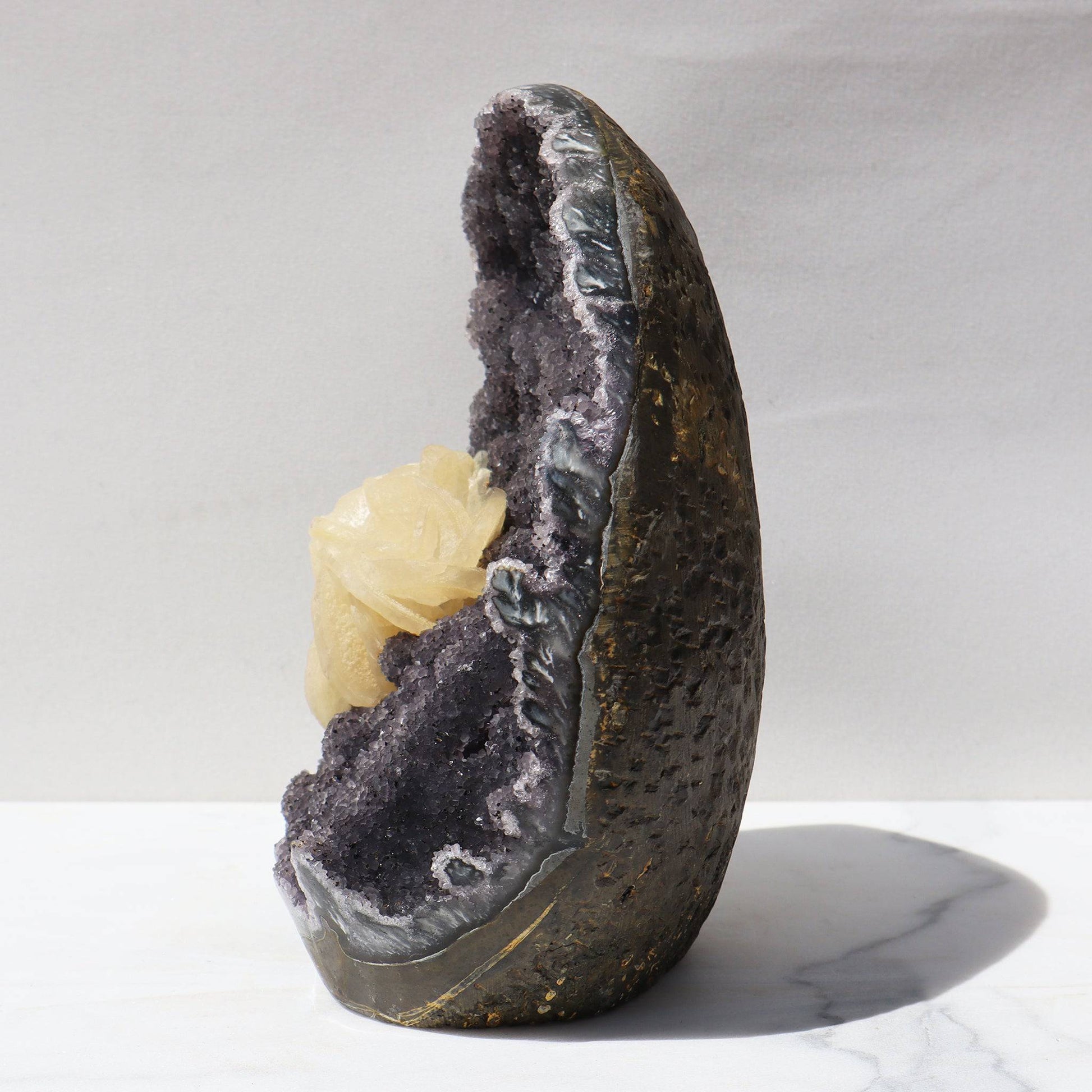Charcoal Rare Druzy Amethyst - Rosette Flower