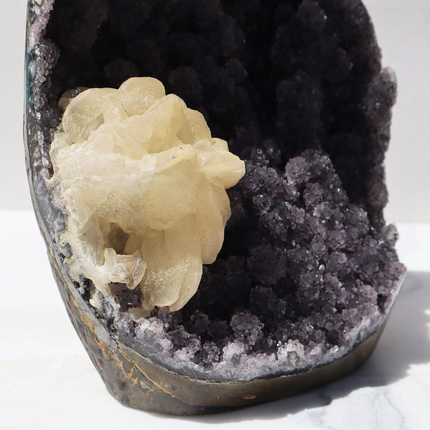 Charcoal Rare Druzy Amethyst - Rosette Flower
