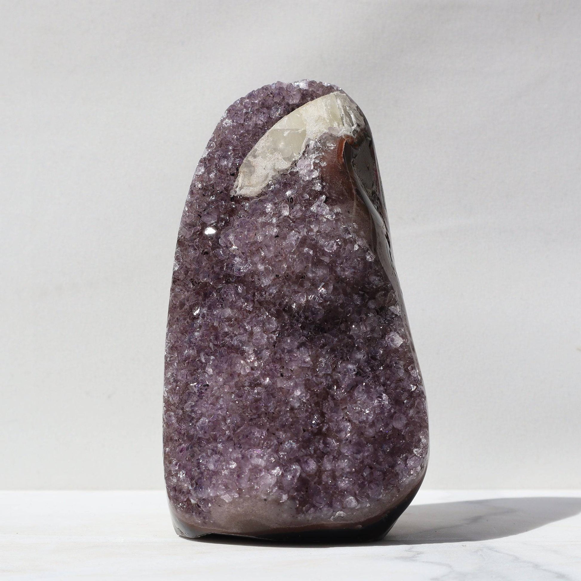 Mauve Quartz Geode - Jasper and Calcite, rare for sale - Deepest Earth