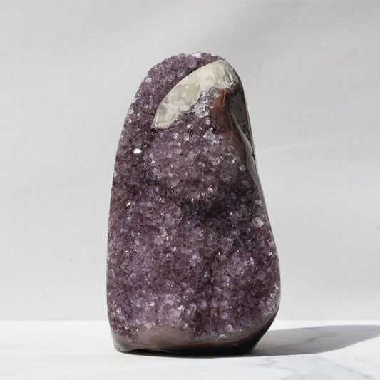 Mauve Quartz Geode - Jasper and Calcite, rare for sale - Deepest Earth