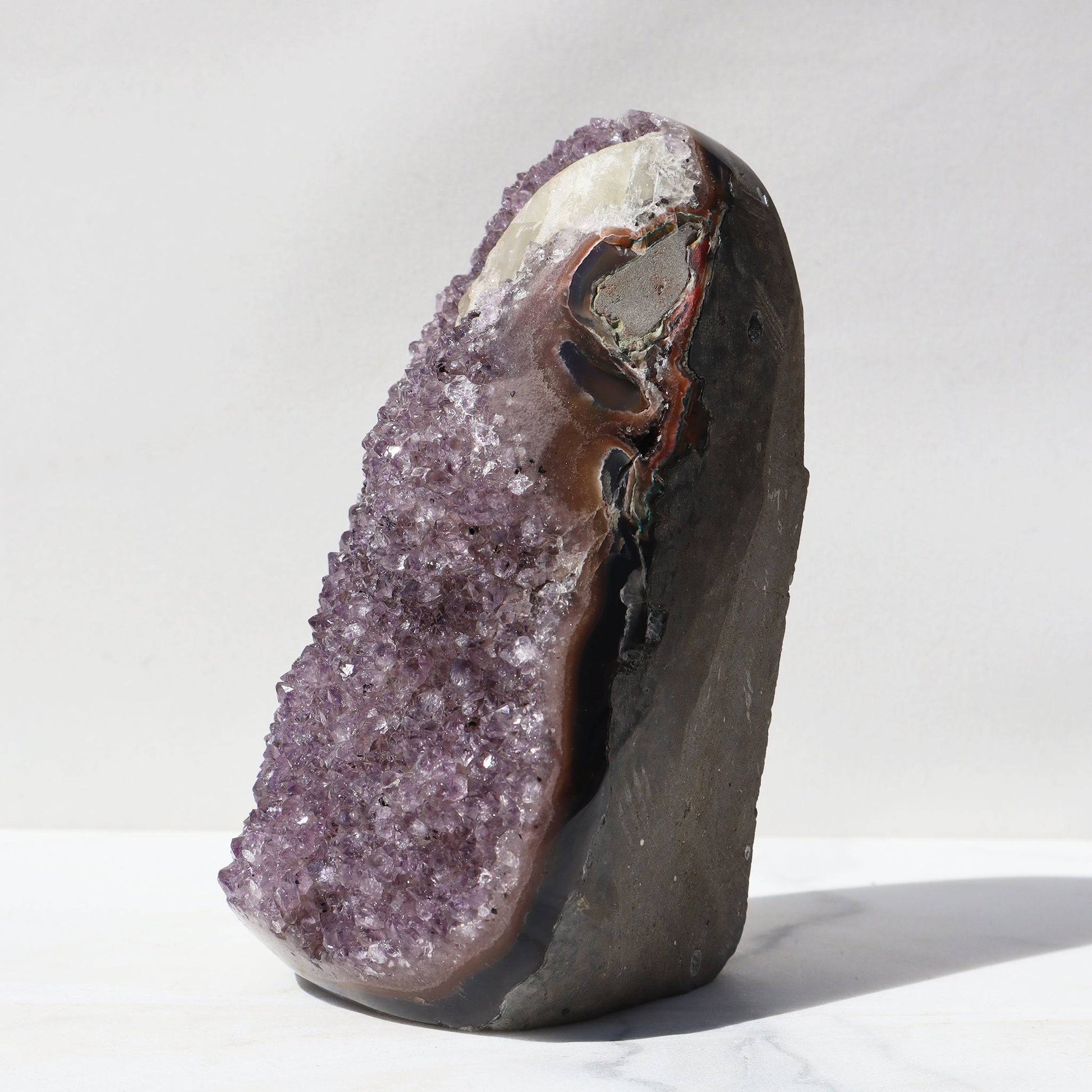Geode - Jasper and Calcite, rare for sale - Deepest Earth