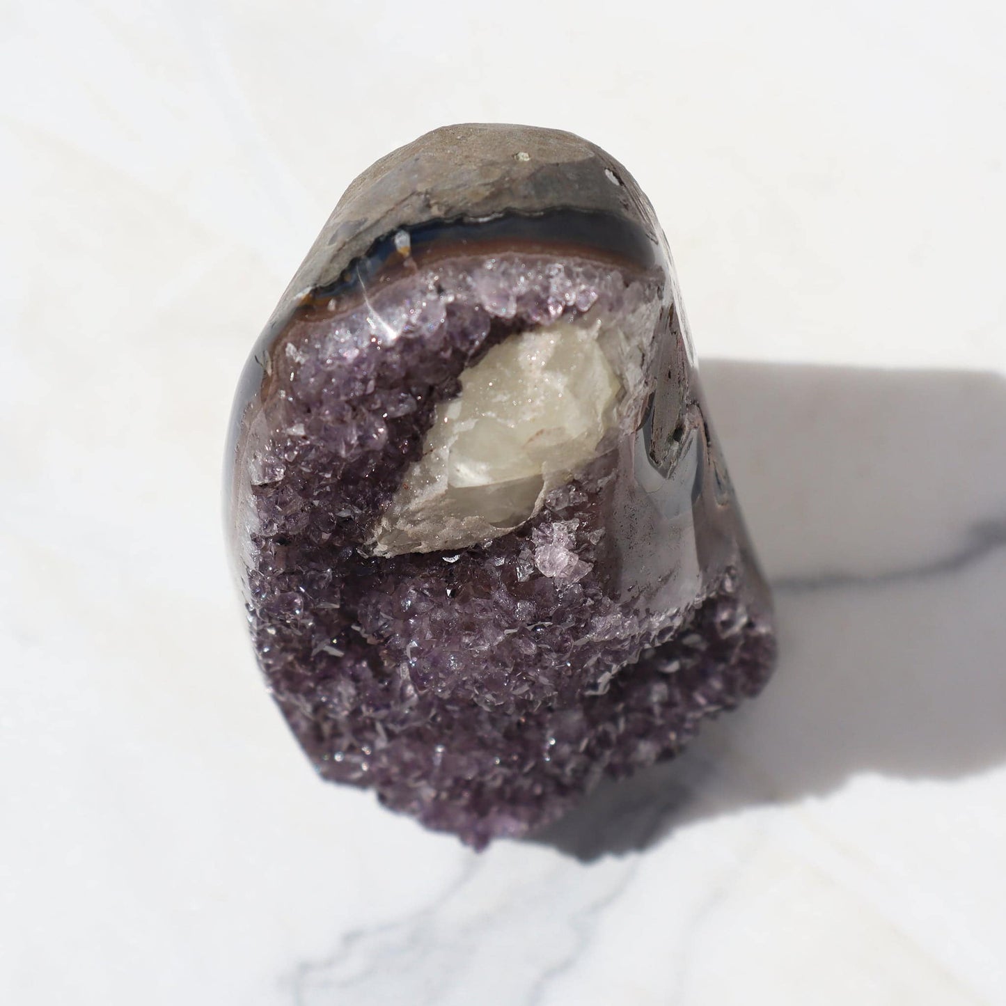 Geode - Jasper and Calcite, rare for sale - Deepest Earth