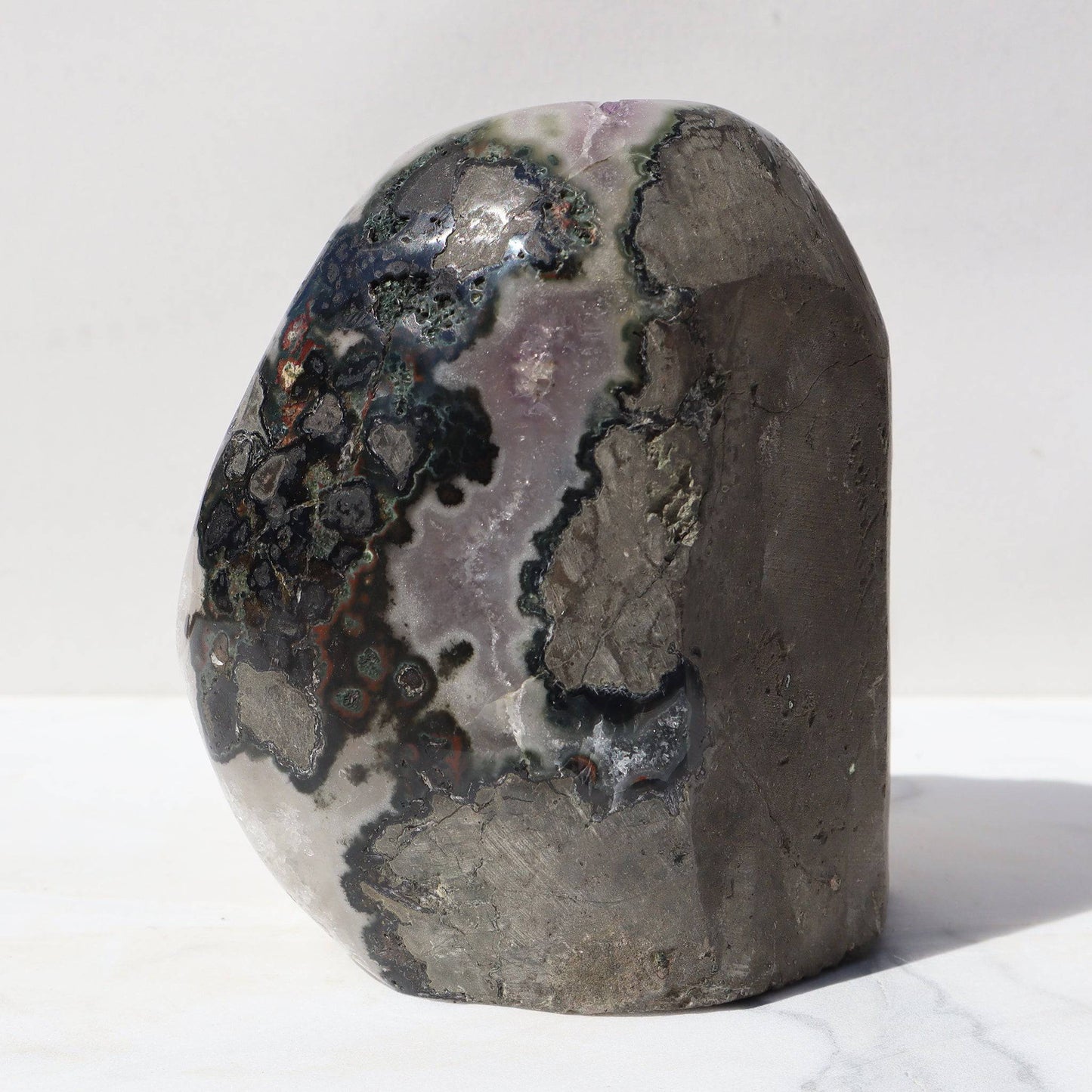 Large Calcite Geode - White Quartz Crystals, Uruguay, for sale, rare
