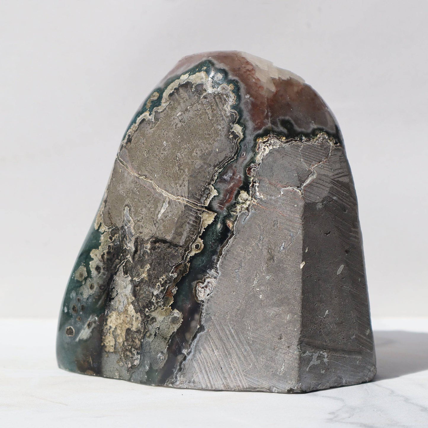 Green Jasper - Amethyst Geode