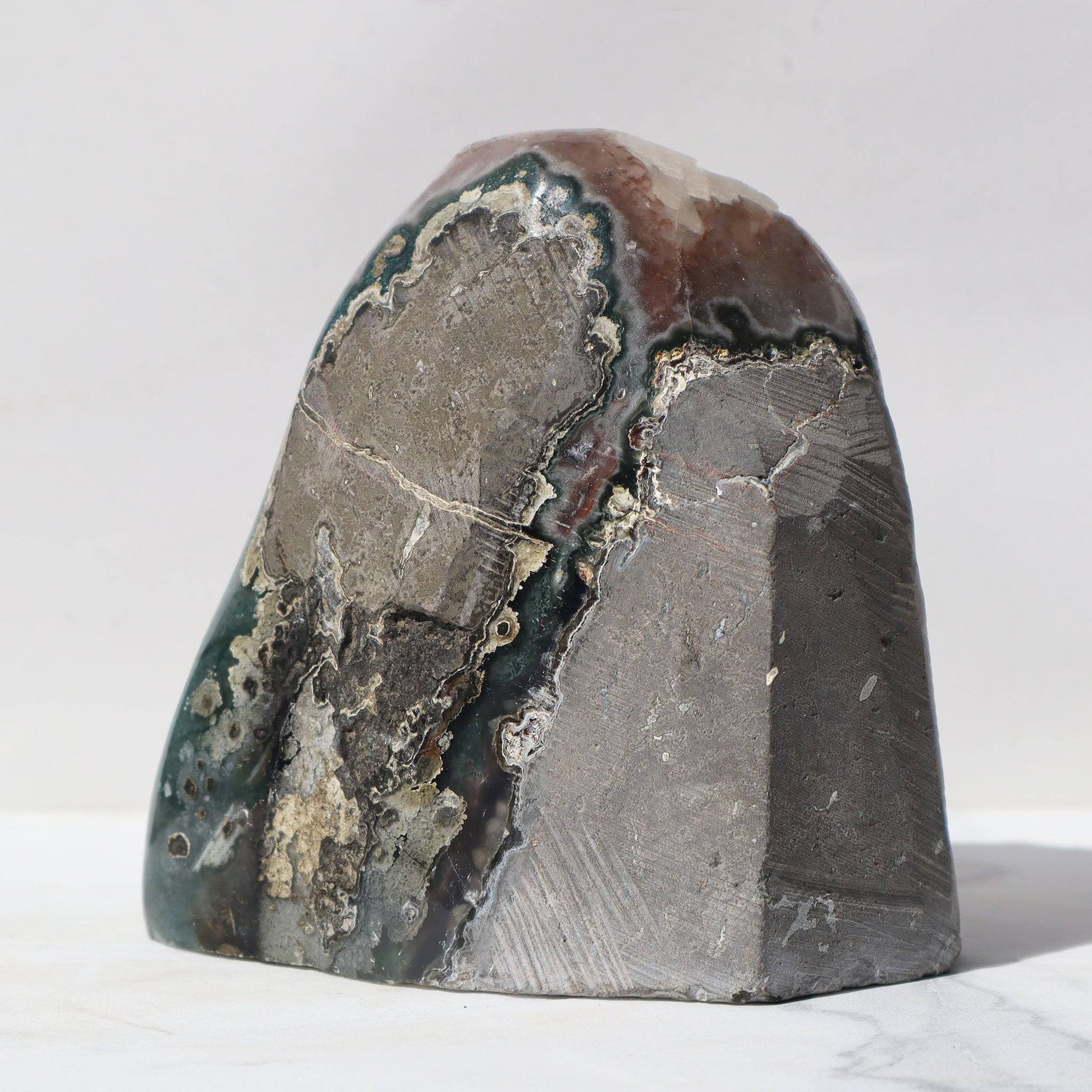 Green Jasper - Amethyst Geode