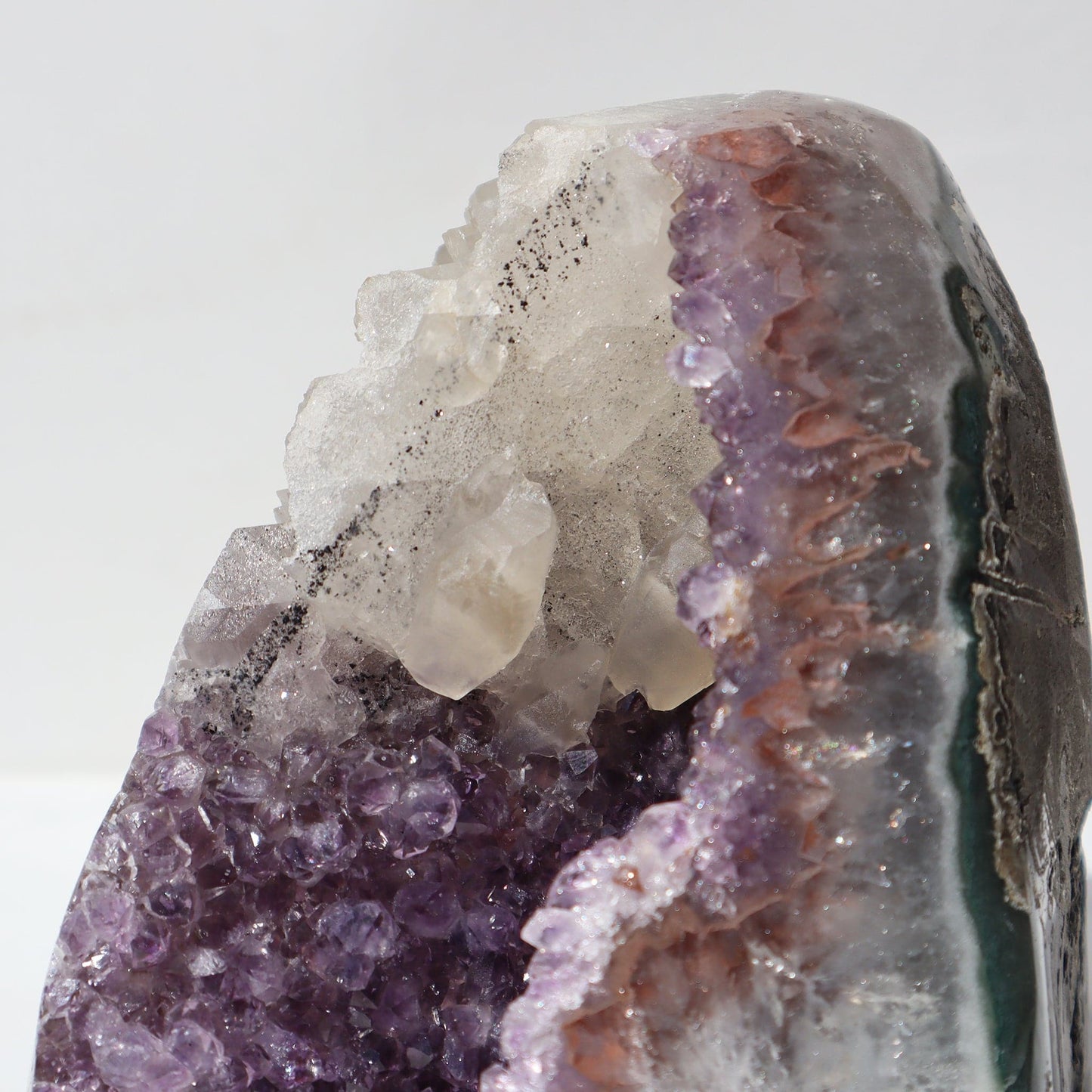 Green Jasper - Amethyst Geode