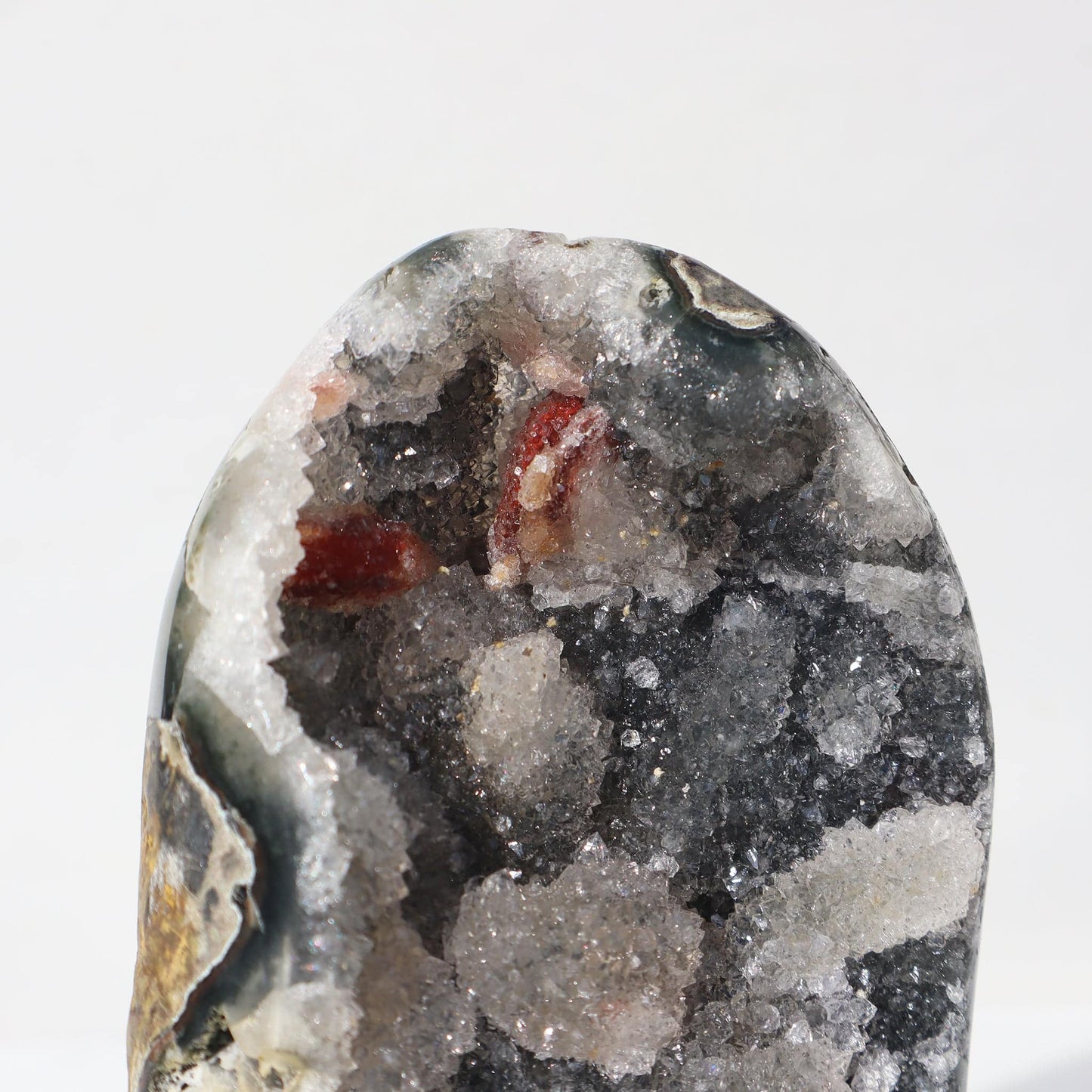 Rare Steel Color Amethyst Specimen Red Hematite for sale, Uruguay - Deepest Earth