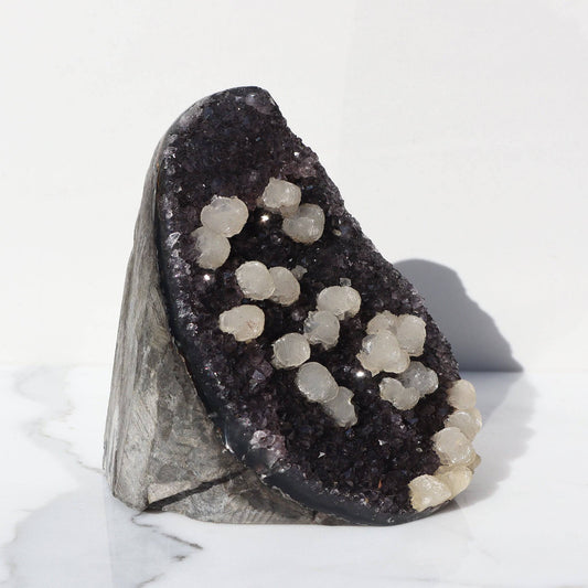 Rare Amethyst Popcorn-Shaped Calcite Formations - Deepest Earth