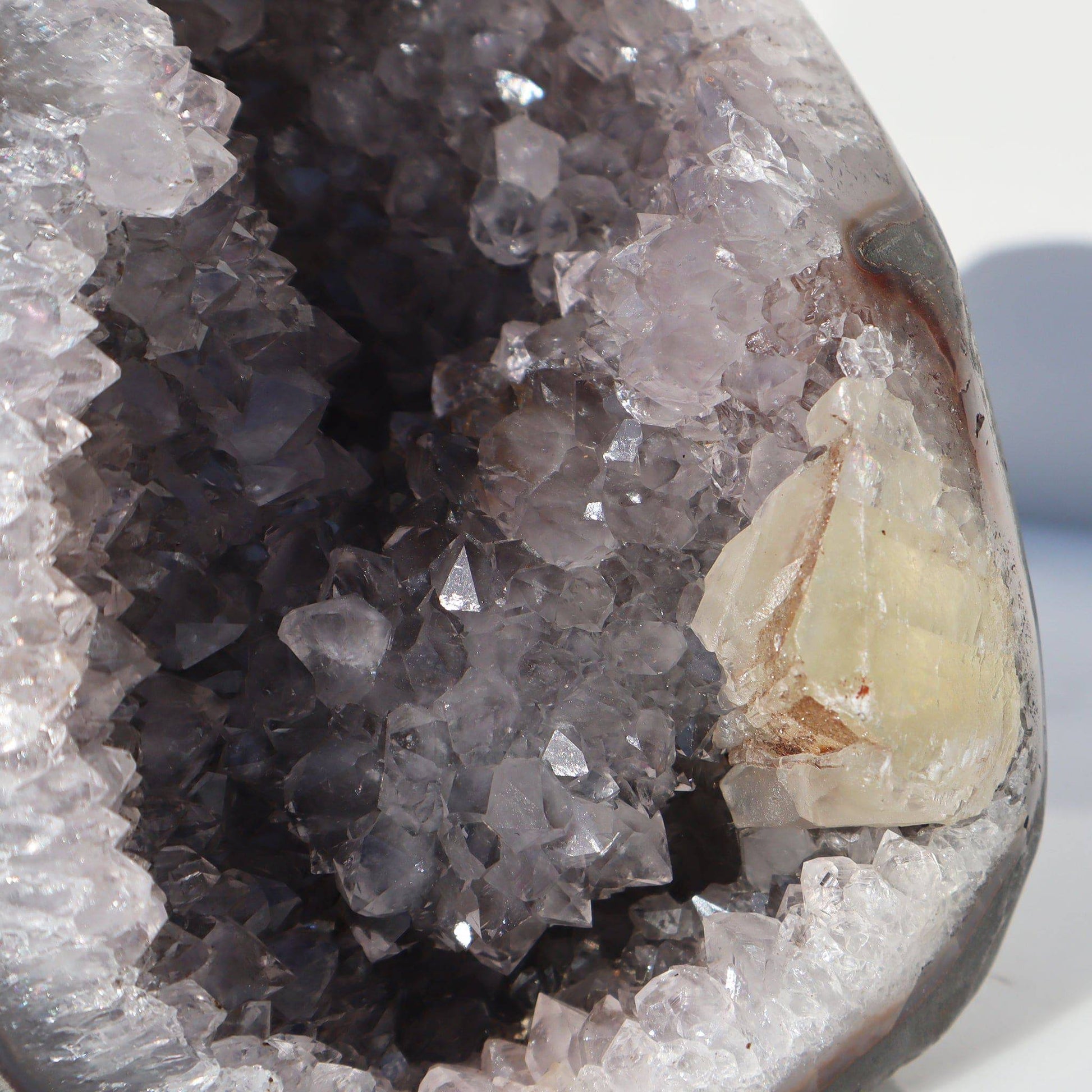Calcite and Red Jasper Amethyst Geode - Deepest Earth