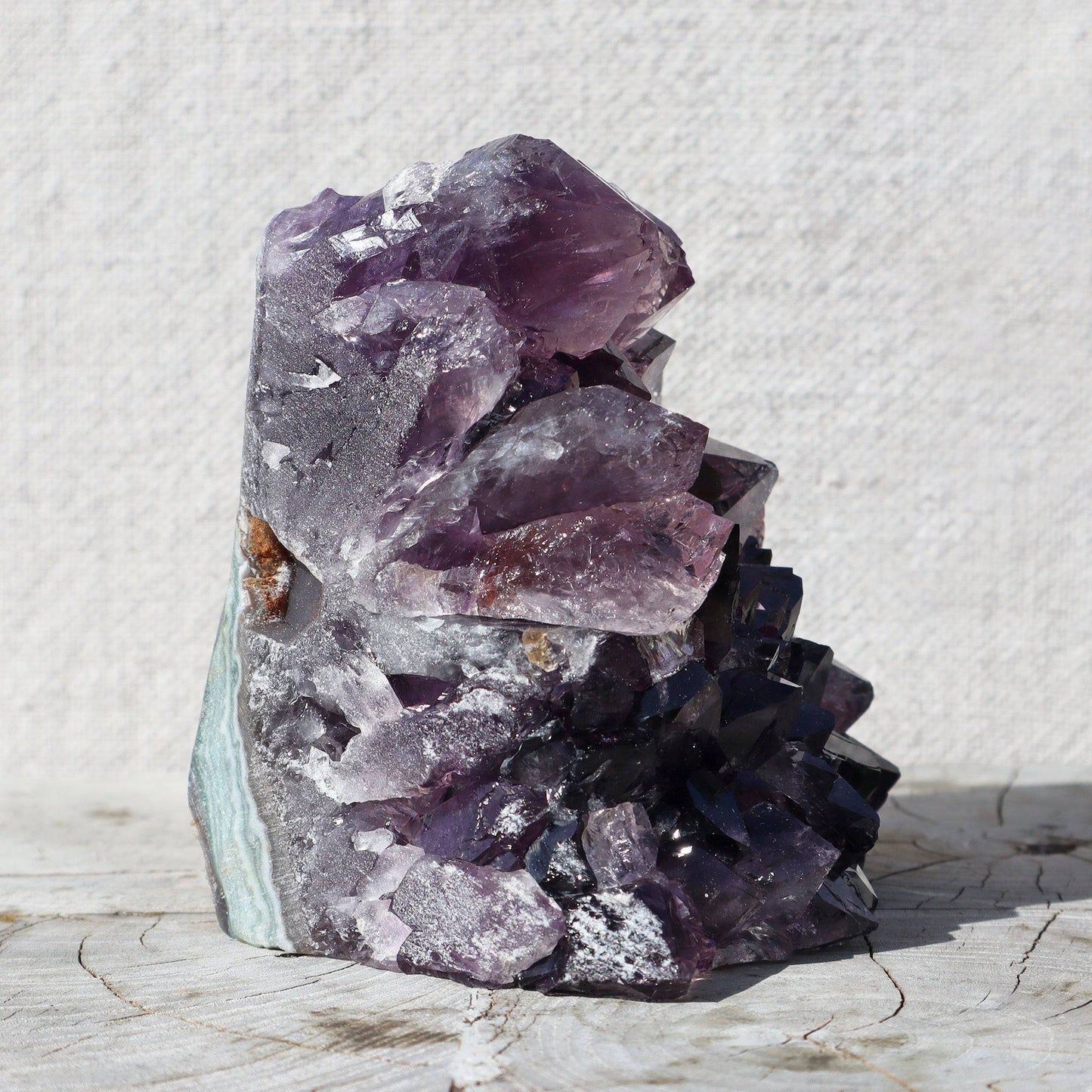 Primal raw large crystals cluster unpolished blue agate - Deepest Earth