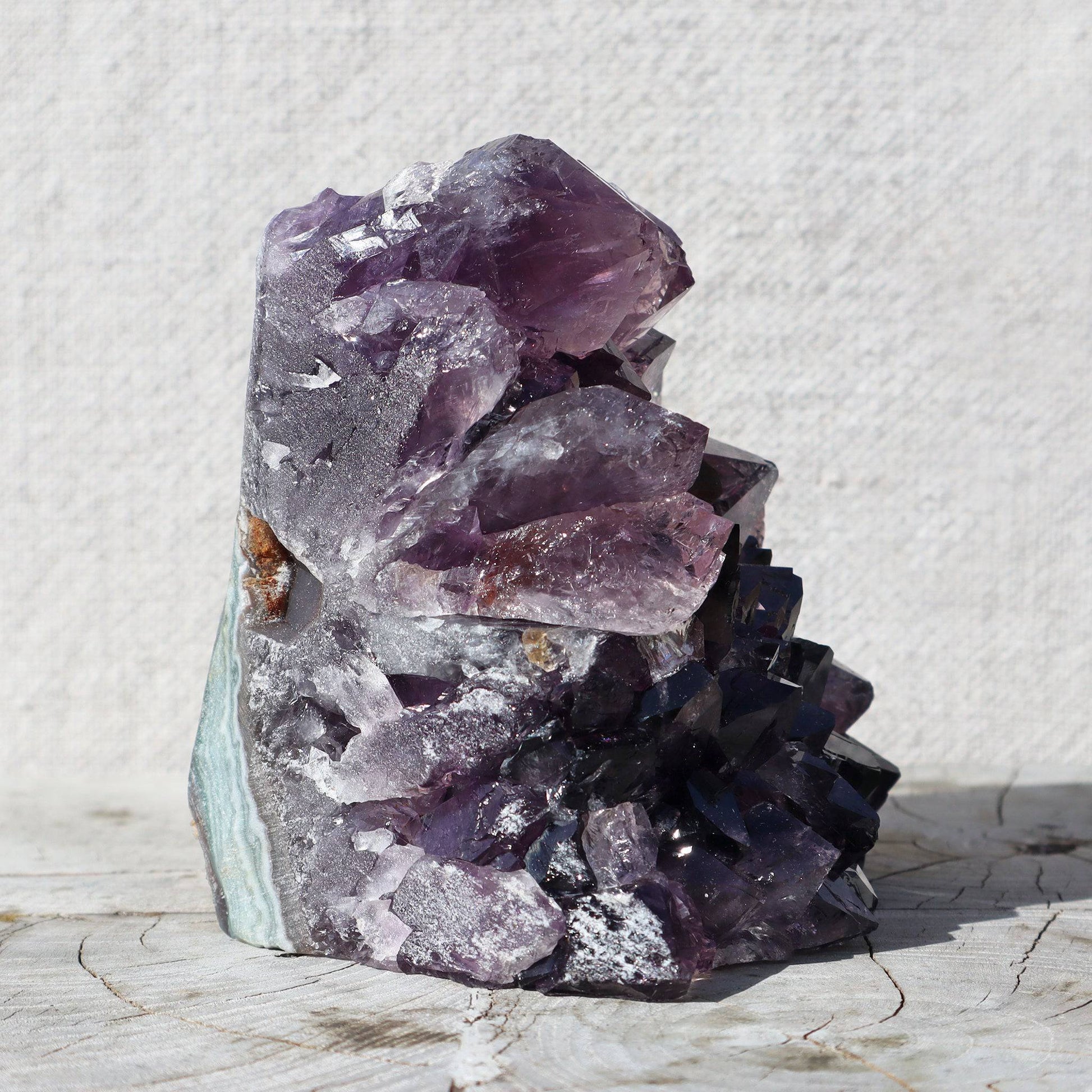 Primal raw large crystals cluster unpolished blue agate - Deepest Earth