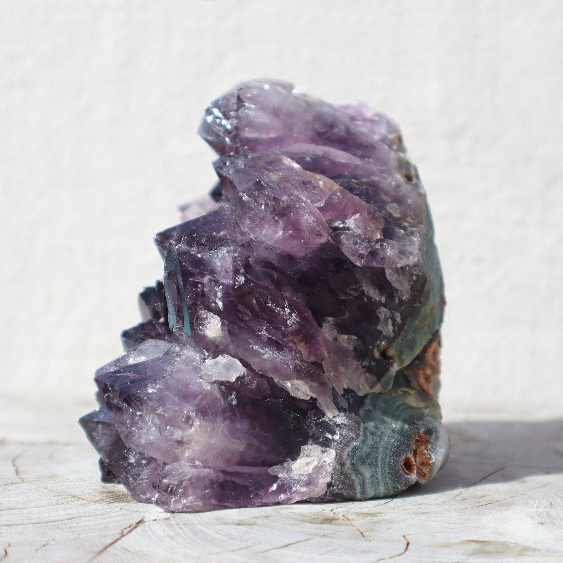 Primal raw large crystals cluster unpolished blue agate - Deepest Earth