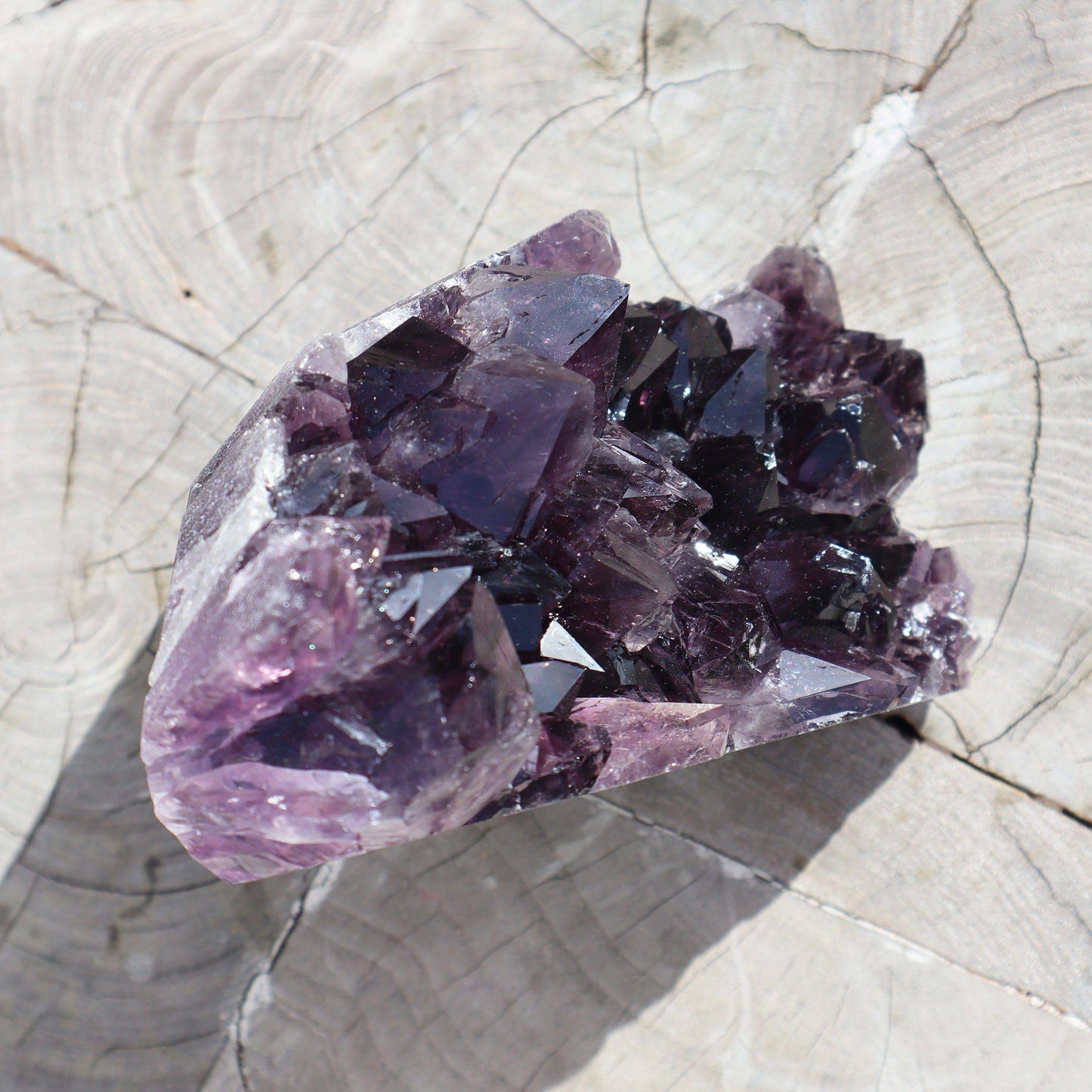 Raw Amethyst Crystals Cluster - Blue and Green Agate