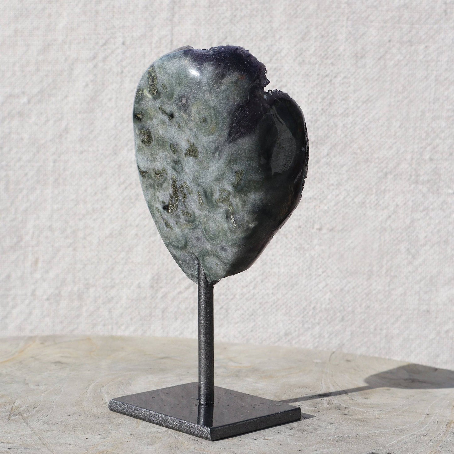 SINGLE EYE stalactite rare amethyst on stand for sale