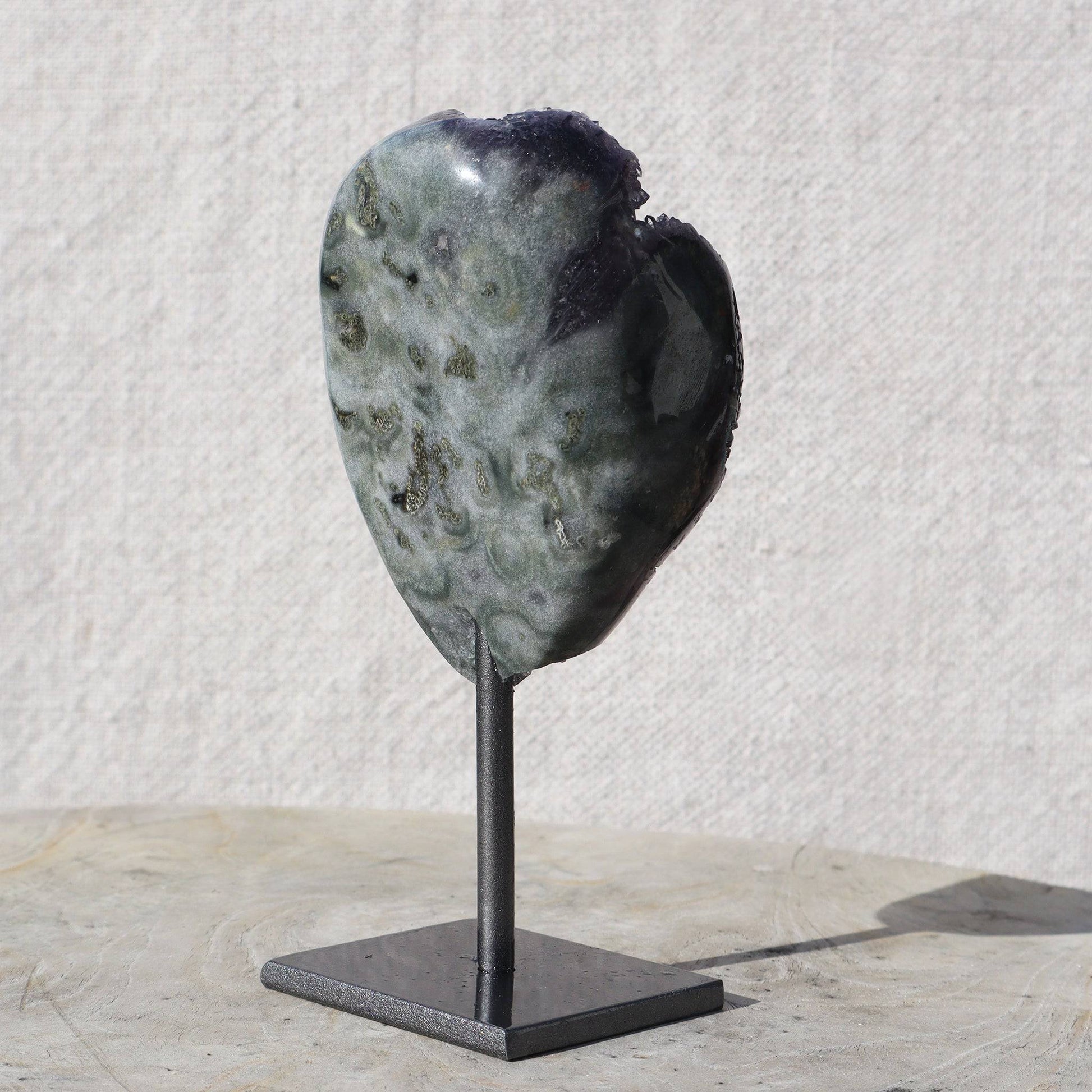 SINGLE EYE stalactite rare amethyst on stand for sale