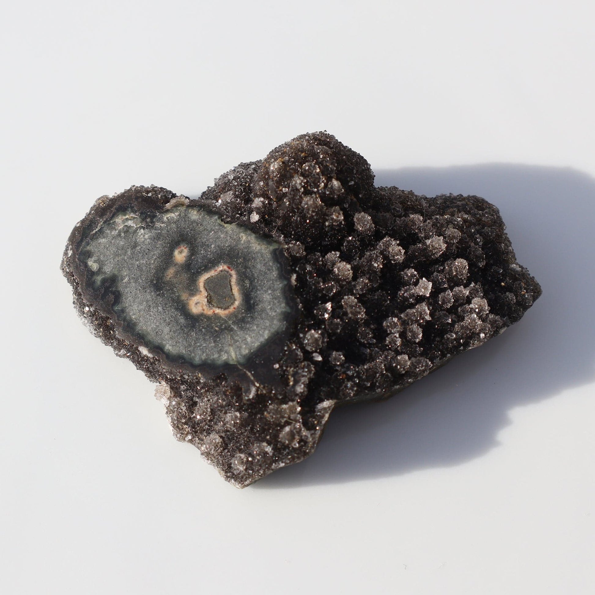 Rare druzy amethyst stalactite fragment