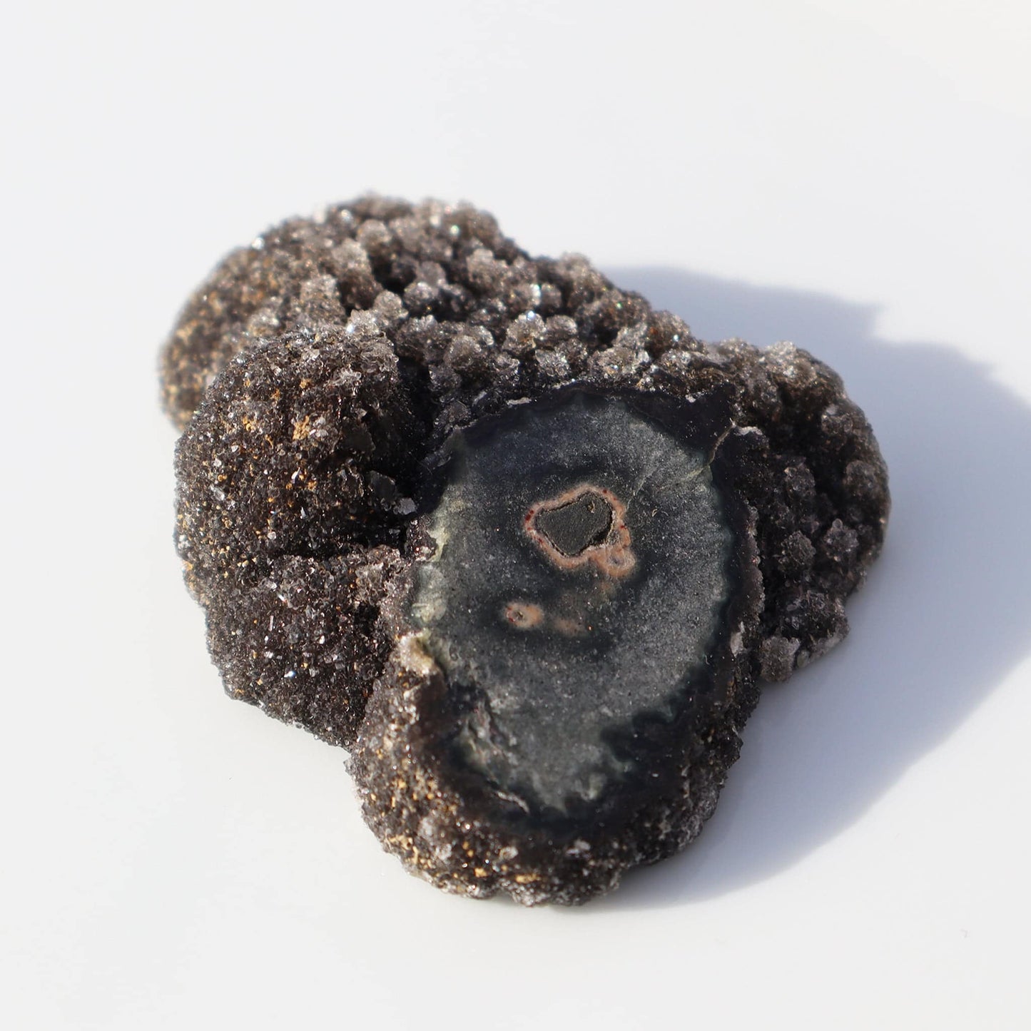 Rare druzy amethyst stalactite fragment