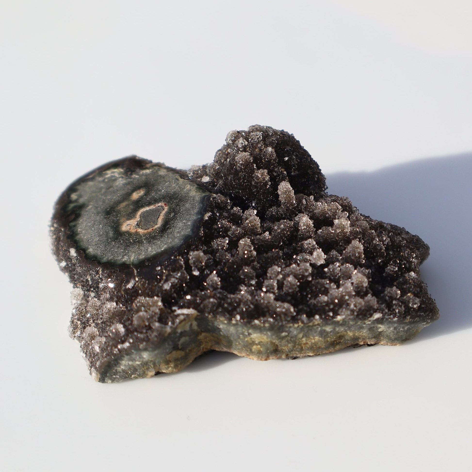 Rare druzy amethyst stalactite fragment
