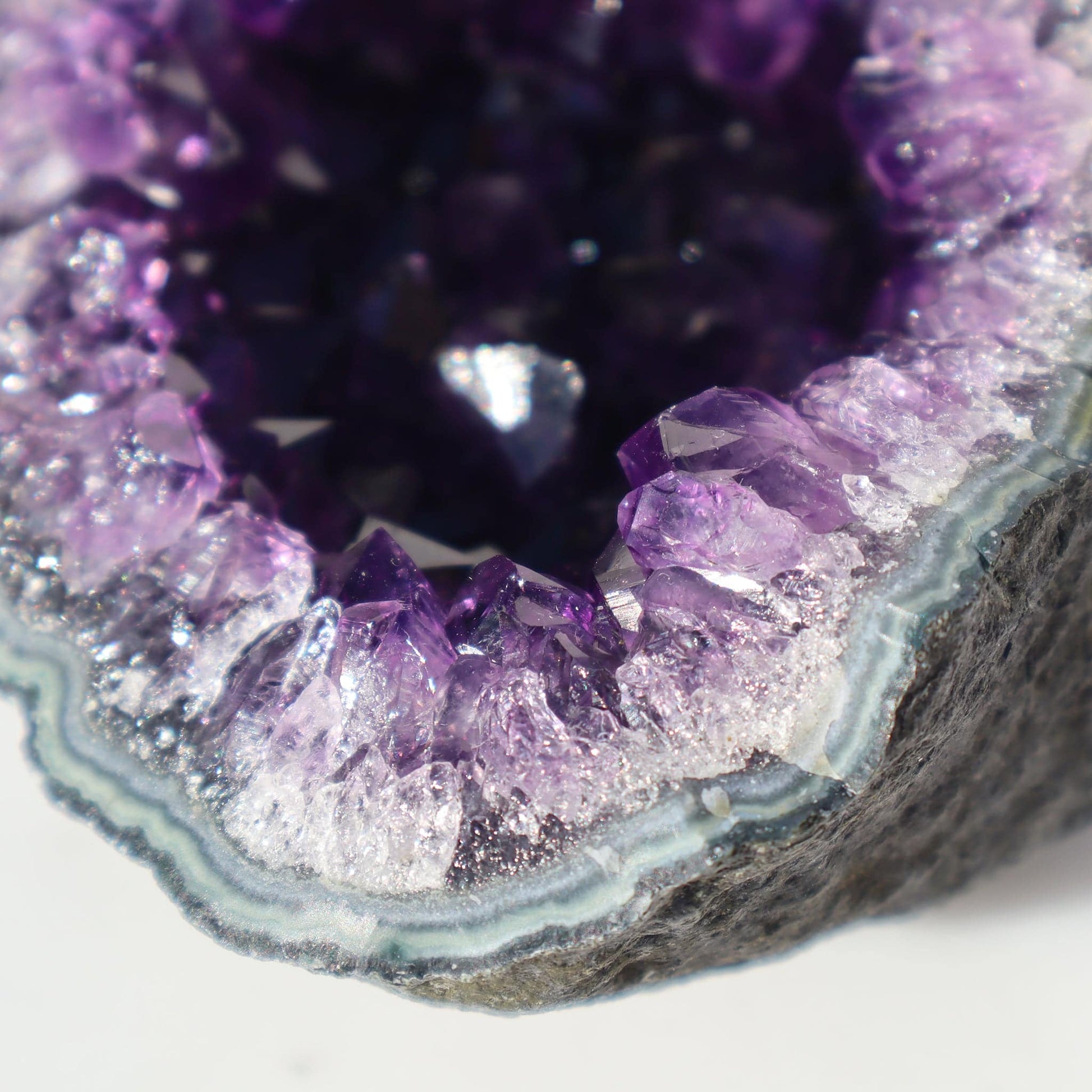 GEODE 0.5 Half Amethyst Geode Blue and Green Jasper l Deepest Earth