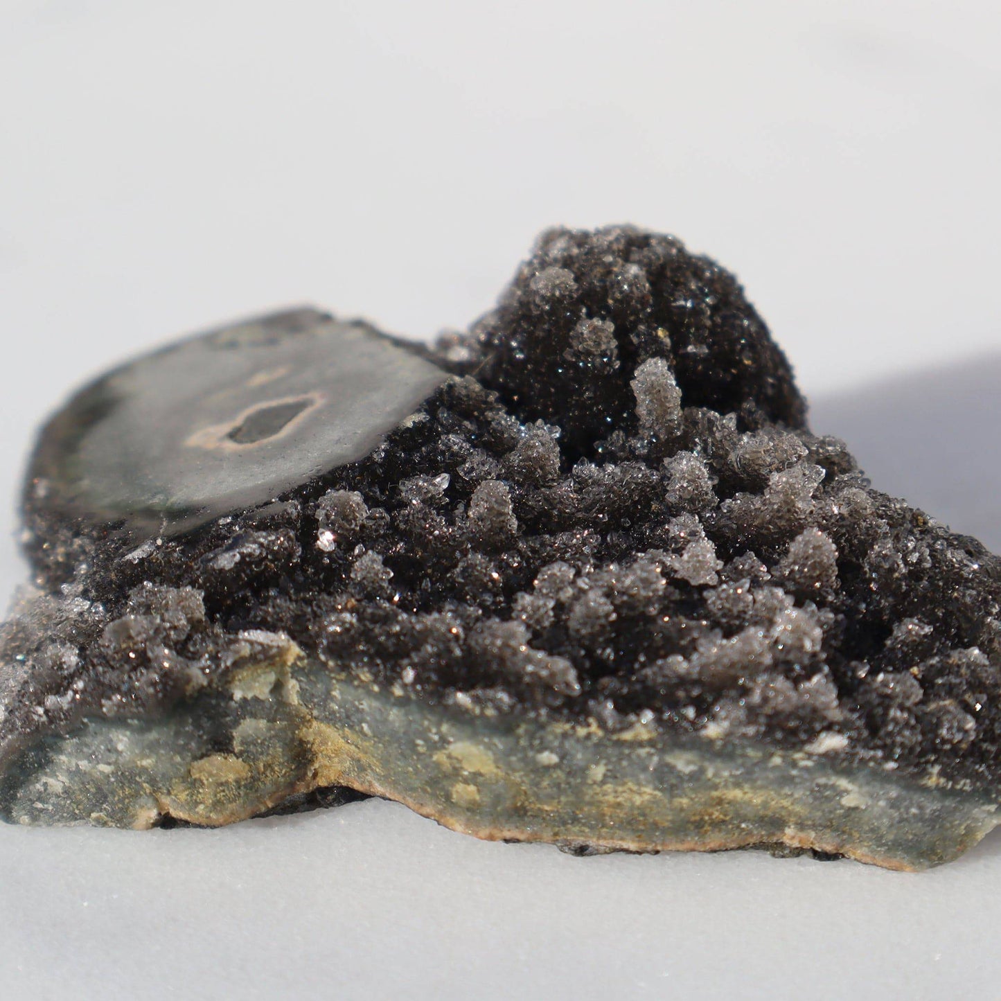 Rare druzy amethyst stalactite fragment