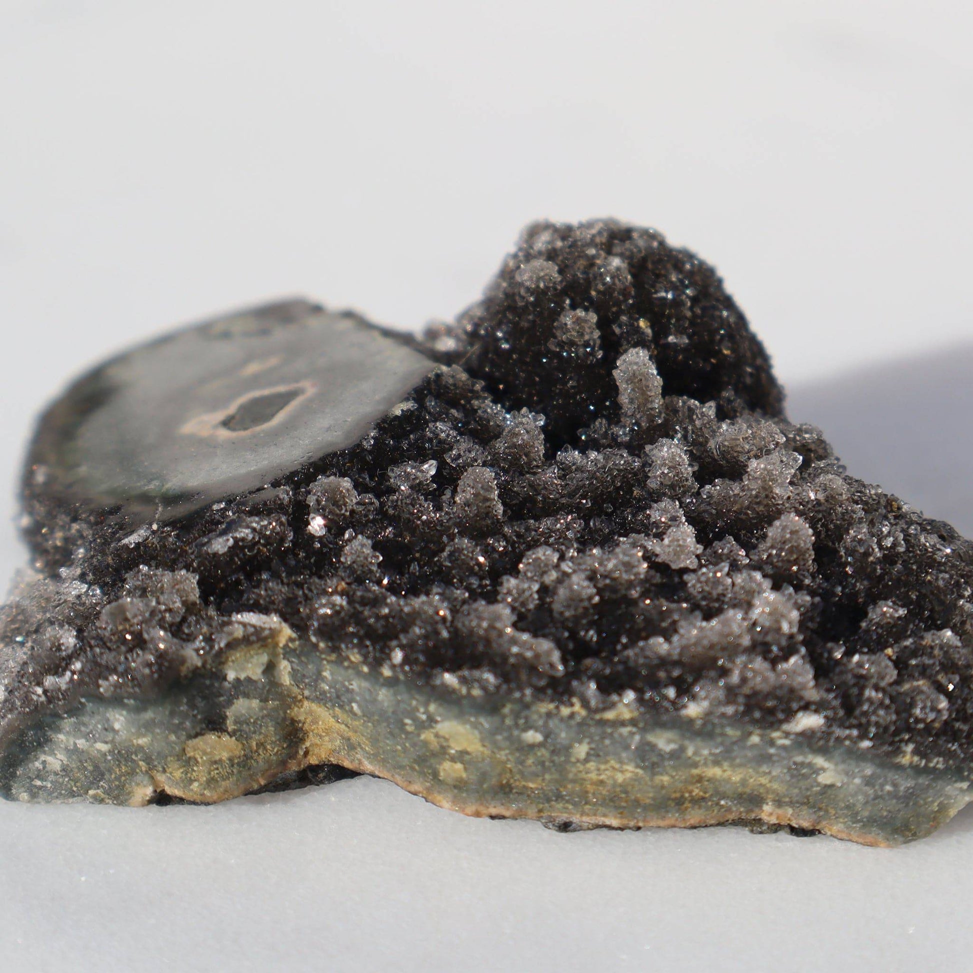 Rare druzy amethyst stalactite fragment
