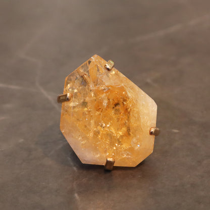 Polished Citrine Quartz Ring