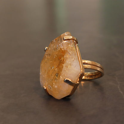 Polished Citrine Quartz Ring