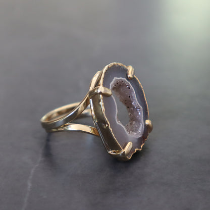 Agate Micro-Crystals Ring