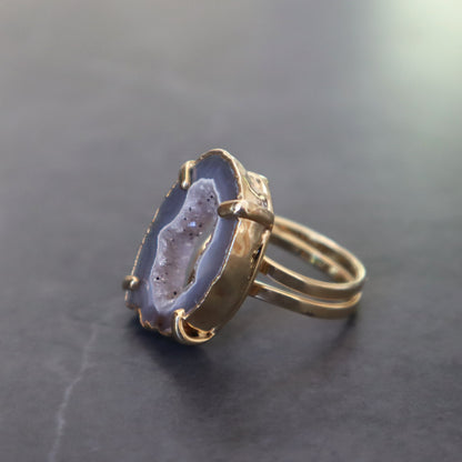 Agate Micro-Crystals Ring